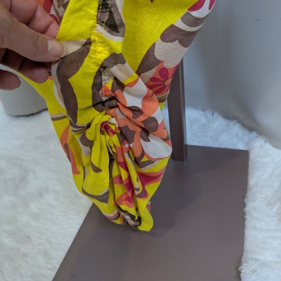 Myskova Floral Print Lightweight Jumpsuit Swim Coverup Yellow Size 1 - Picture 12 of 14